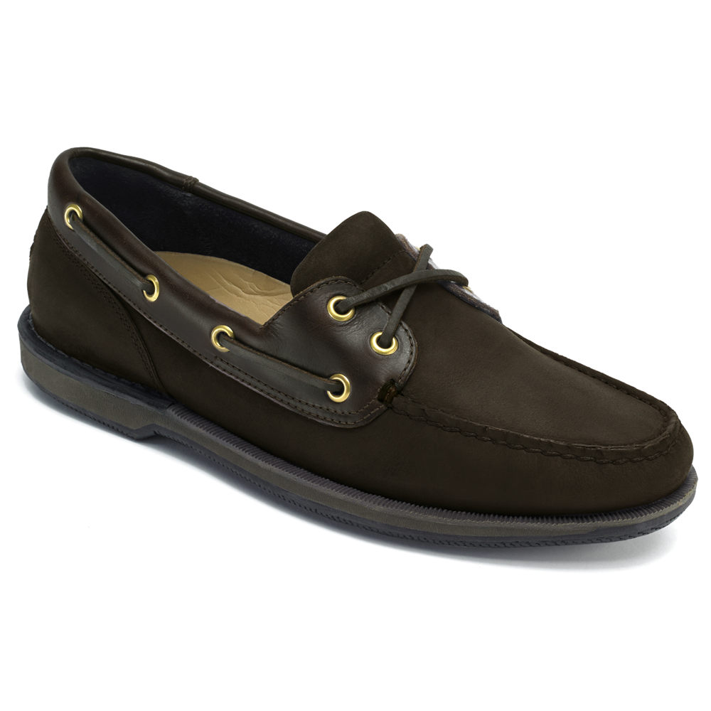 Rockport Mens Boat Shoes Black - Perth - UK 492-PUOHQA